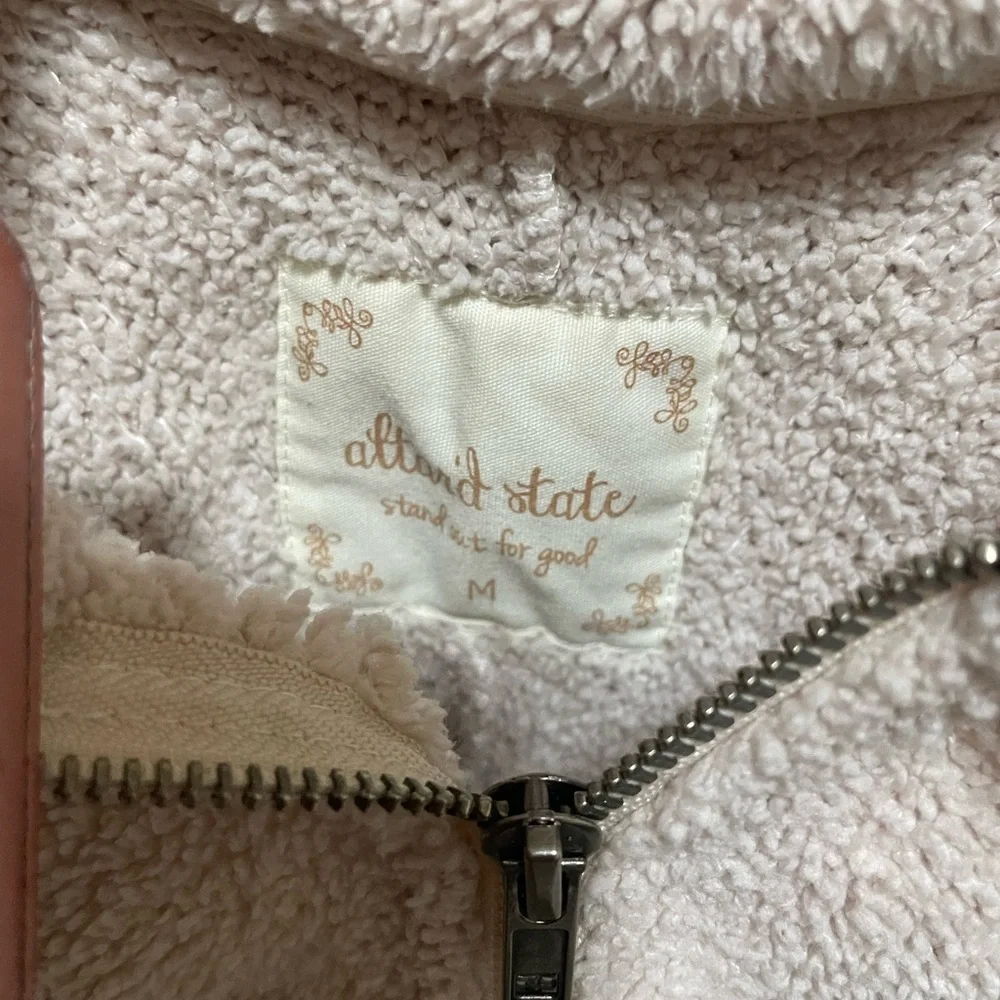 Altar'd State Cream Fleece Quarter-Zip - Picture 3 of 3